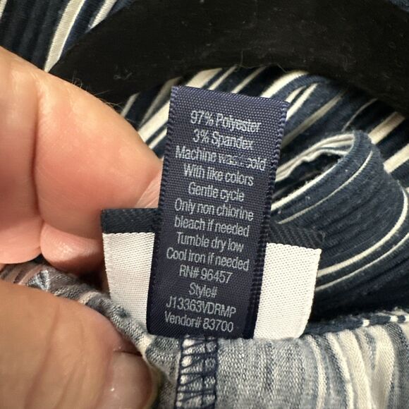 Daytrip Jumpsuit Womens Medium Striped Jumper Flowy Wide Leg Belt Wrap Front Top - Picture 8 of 9